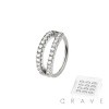 12PCS OF DOUBLE CZ LINE 316L SURGICAL STEEL HOOP NOSE RING BOX